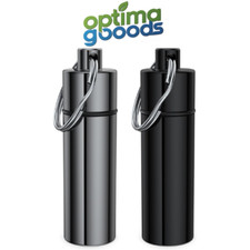 2 Packs Waterproof Metal Pill Fob Container Nitro Bottle Holder Keychain.