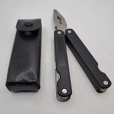 Unbranded Stainless Multitool Black Camping Knife Screwdriver Pliers w/ Sheath