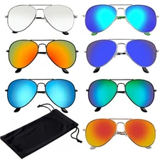 SUNGLASSES Retro Mens Womens Mirrored Mirror Lens Retro Vintage Sun Glasses