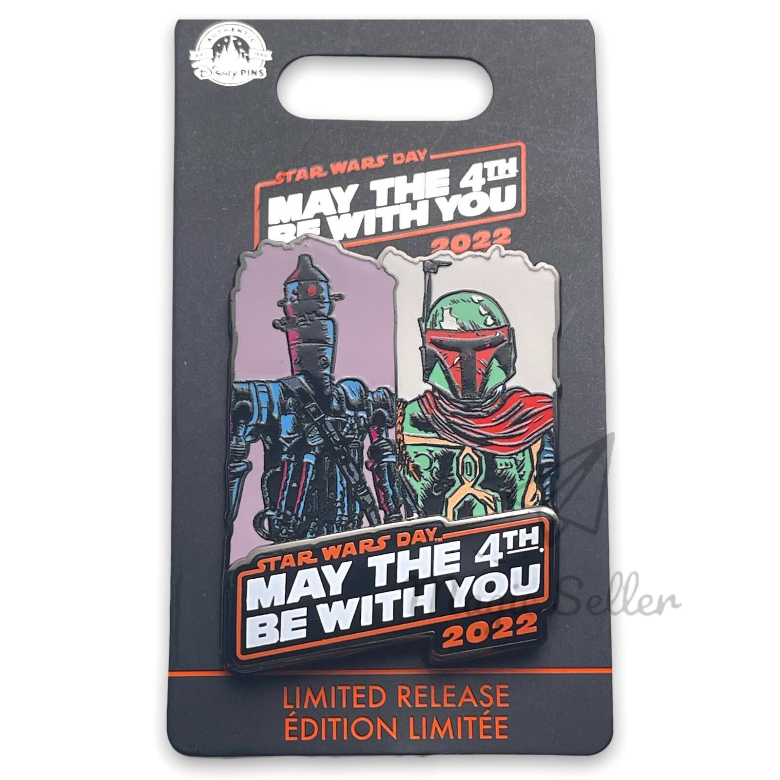 Disney Star Wars May The 4th Be With You Pin Boba Fett IG-88 New LR In Hand