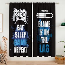 Boys Gamer Curtains 42w X 63h Inch Rod Pocket Gaming Decor For Teens Bedroom Vid