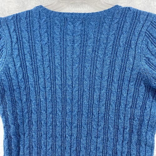 St. John's Bay Women's Size M Long Sleeve Sweater Blue Cable Knit Pullover - Picture 7 of 10
