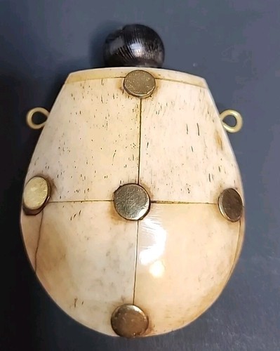 Vintage Horn Perfume Bottle Pendant Midieval Style Rustic Steampunk - Picture 2 of 6