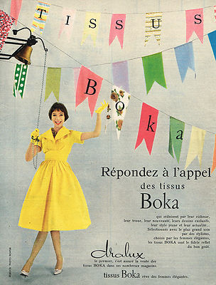 REKLAME WERBUNG 1958 DRALUX Stoffe BOKA