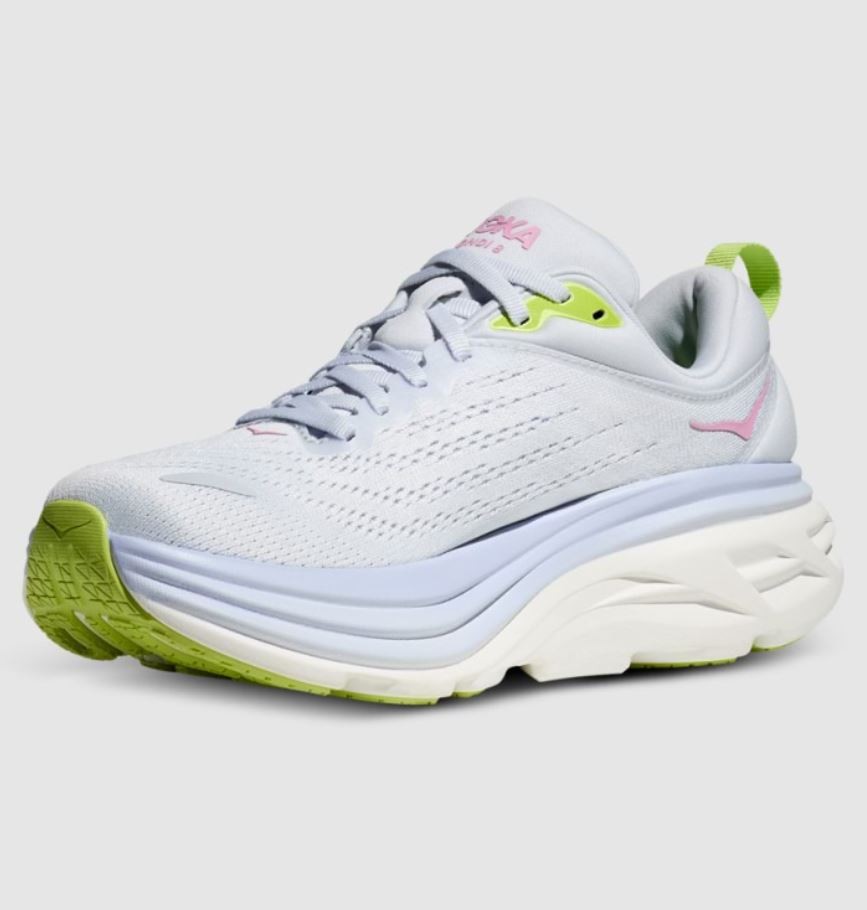 NEW | Hoka Bondi 8 Womens Running Shoes (B) (Sea Ice/Pink Twilight) thumbnail 5