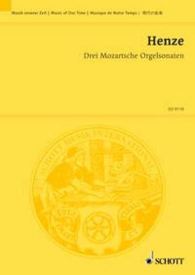 Three Mozart Organ Sonatas Hans Werner Henze Studyscore 14 Instruments Schott Mu - Image 2 of 4