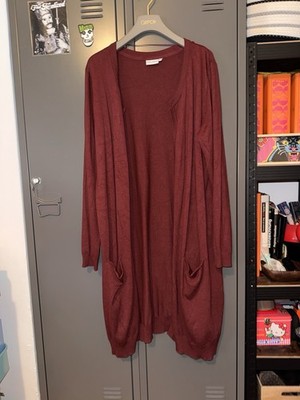 Pulz Jeans Lange Cardigan Strickjacke Long XXL 2XL  Bordeaux Rot