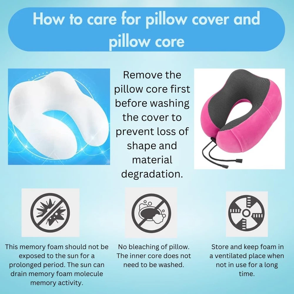 Memory Foam Travel Pillow for Airplanes and Neck Support