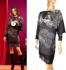 SAVE THE QUEEN DRESS LACE DETAIL SLIT NECKLINE EXQUISITE PRINT sz S