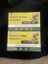 2X- 12 Individually Wrapped Rodent Repellent Pouches Saches Peppermint Oil Mouse