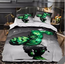 The Incredible Hulk Superhero Fans Gift Green Hulk Christmas3D Quilt Bedding Set