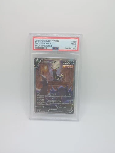 Pokemon Evolving Skies Umbreon V 189/203 Alternative Art Alt Holo Foil PSA 9