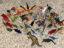 Vintage Lot of 45 Plastic Dinosaurs Small Toys Kids Dino Action Figures Gift