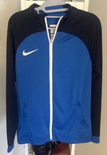 NIKE DRI-FIT Mens Blue Training Zip Up Jacket Slim Fit Gym Jogging Size Small