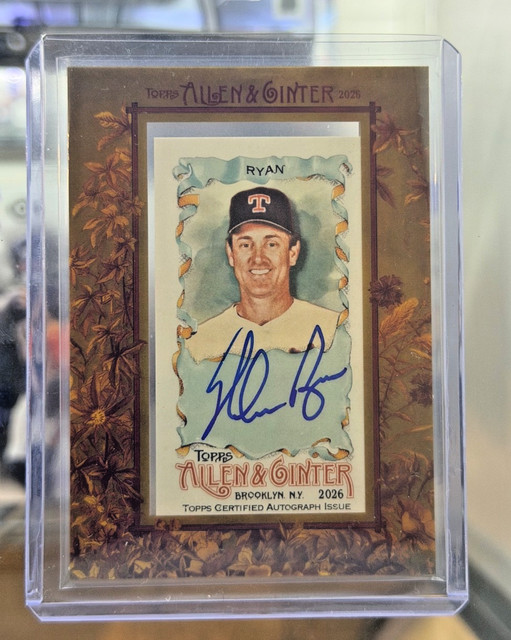2026 Topps Allen & Ginter Nolan Ryan Framed Mini On Card Autograph Auto SP HOF