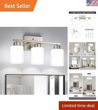 Brushed Nickel Bathroom Light Fixtures, 3-Light Modern Vanity Light Over Mirr...