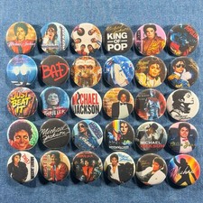 Michael Jackson Años 80 Pop Rey del Pop 1.25" Botones Pinback Música Retro 30 Pin Set