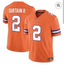 Nike Pat Surtain II Broncos 1977 Throwback Vapor F.U.S.E. Jersey 3XL