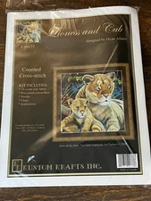 2008 Kustom Krafts Inc Counted Cross Stitch Kit #99877 “Lioness & Cub” Unopened.