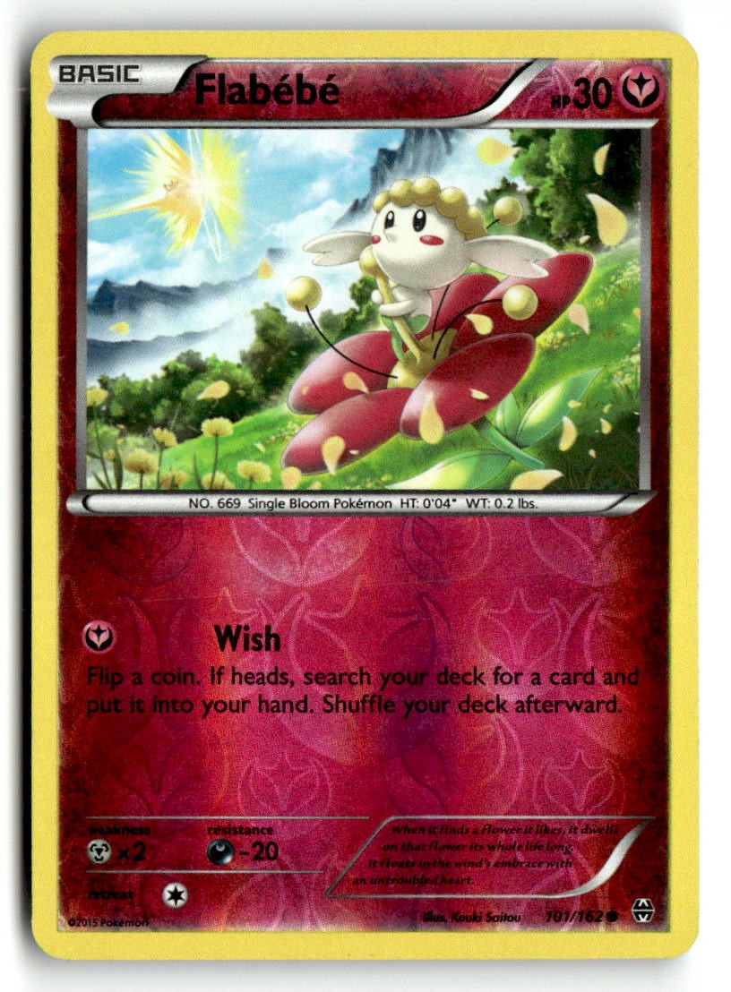 Flabebe 101/162 Common BREAKthrough Pokemon Reverse Holo Heavily Played
