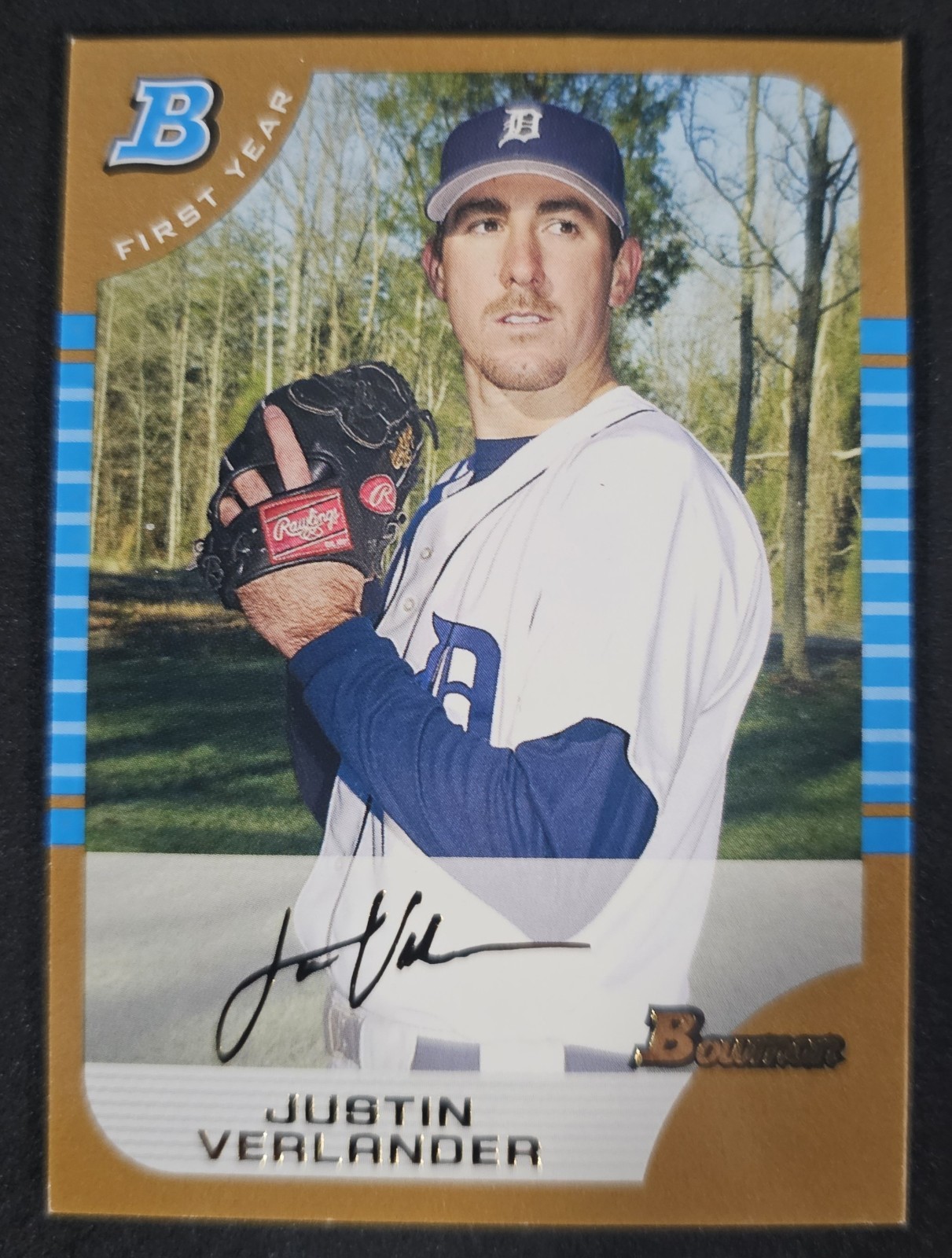 2005 Bowman #174 Justin Verlander Gold Tigers Baseball Card RC