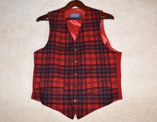 PENDLETON "PURE VIRGIN WOOL" BUTTON UP PLAID VEST SIZE 40 250