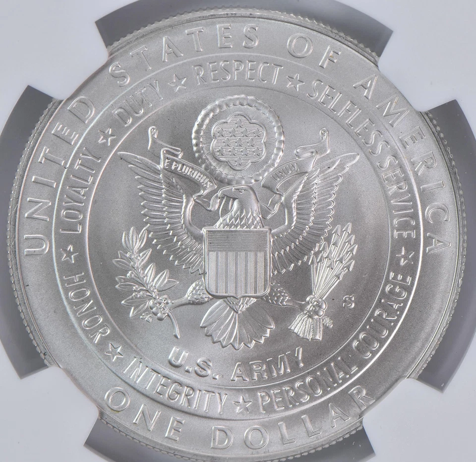 2011-S United States Army Commemorative Silver Dollar MS70 NGC Brown Label *5503 - Image 4 of 4