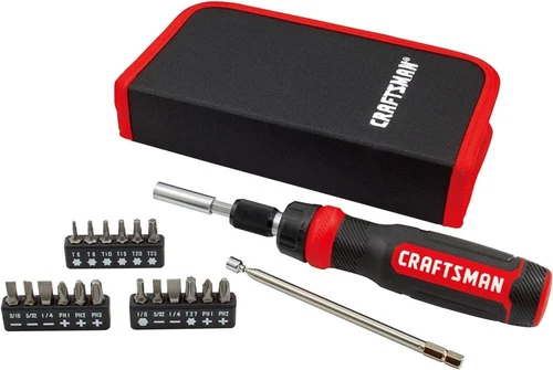 Ratcheting Screwdriver, Multibit Set, 26-Piece