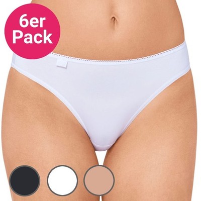 Sloggi 24/7 Microfibre Tai Slip Damen, 6er Pack, 38-48, schwarz weiss brush NEU!