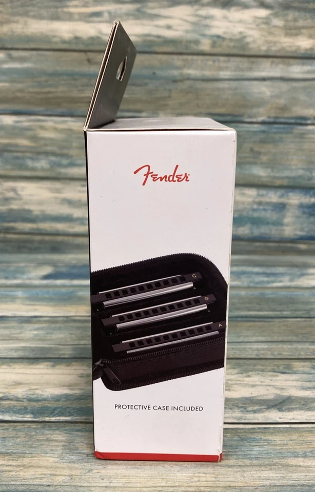 Гармоника Fender Blues Deluxe, набор из 3, клавиши C, G и A, серебристая/черная - Изображение 4 из 4