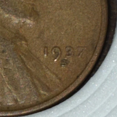 1937 s Copper Lincoln Wheat Ear One Cent Mint Error Circulated  - Image 2 of 4