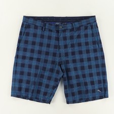 Pantalones Cortos Tommy Bahama Alto Elástico Chip Shot Nylon Azul Cuadros Para Hombre 36