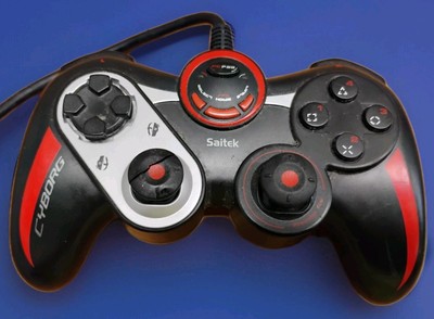 Saitek Cyborg V.3 Rumble Pad Controller For PC PS2 & PS3 Tested & Works Gaming