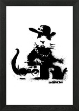 Banksy Rat Framed Wall Art Poster Canvas Print Picture