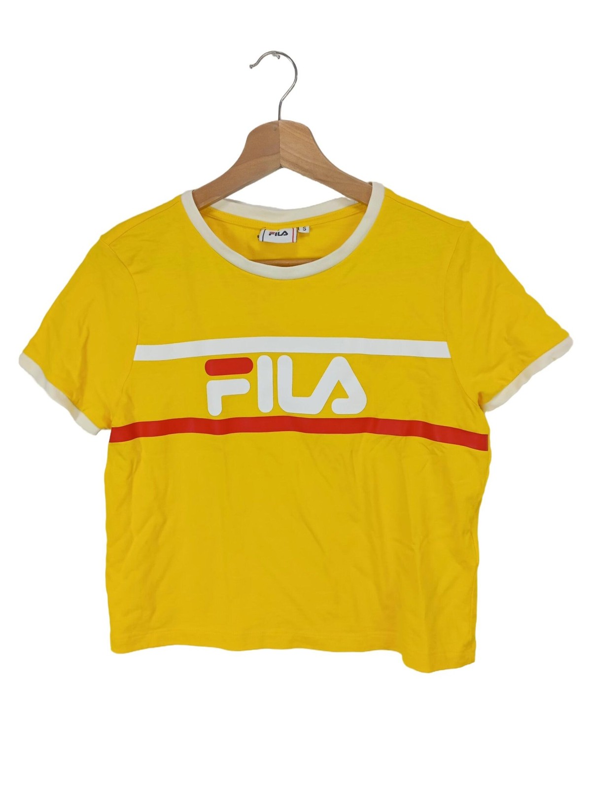 FILA Camicia cropped Donna Camicia Taglia IT 40 giallo pallido stile casual