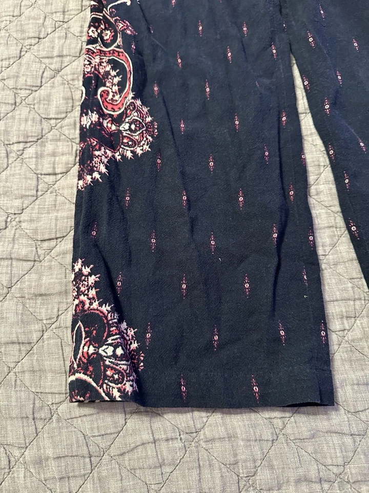 Mono Free People sin mangas Boho cachemir pierna ancha negro cuello en V talla S pequeño Foto 2 de 4