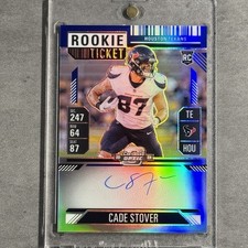 2024 Panini Contenders Optic Cade Stover Rookie Ticket Blue Prizm Auto /75 RC