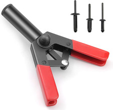 Rivet Gun Set with 3 Sizes Nylon Blind Rivets, 30 Pieces, Hand Riveter Suitable