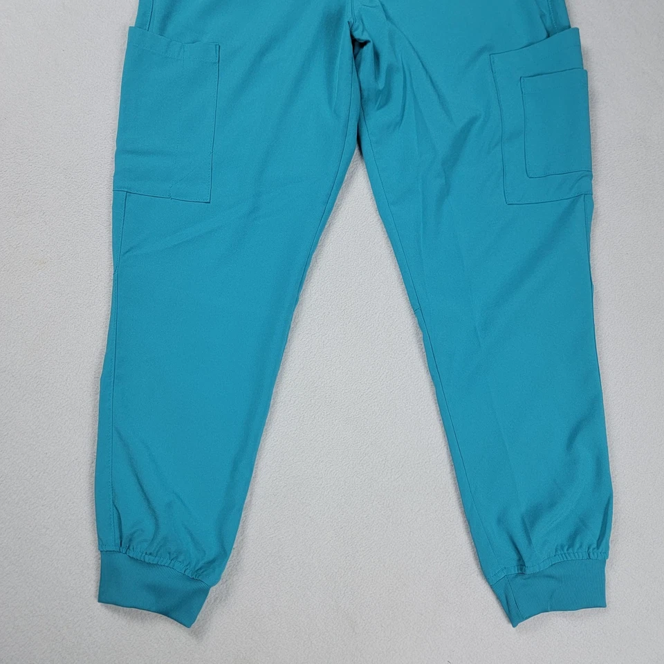 UA Easy Stretch By Butter Soft Scrub Pants Women Small Teal Blue Medical Bottoms - Image 3 of 4