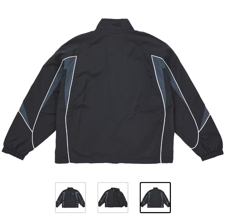 Size Large Supreme Contrast Piping Track Jacket Black Fast Free