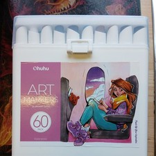 Ohuhu Markers, 60+1 Colours Seamless Blending Permanent Double Tipped Alcohol M