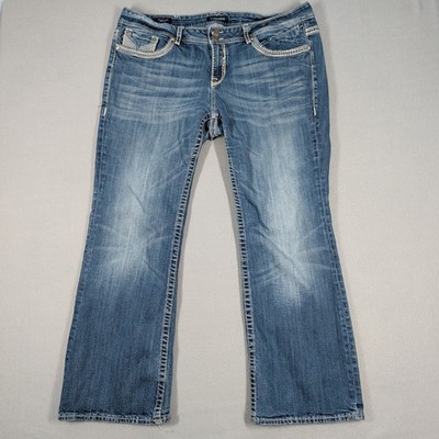 Vigoss Jeans Womens 24 Blue The New York Boot Cut Embellished Pocket Denim Pants
