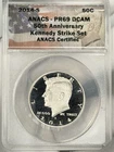 2014-S 50c Kennedy Half Dollar ANACS PR69 PF69 DCAM 90% Silver 50th Coin PROOF