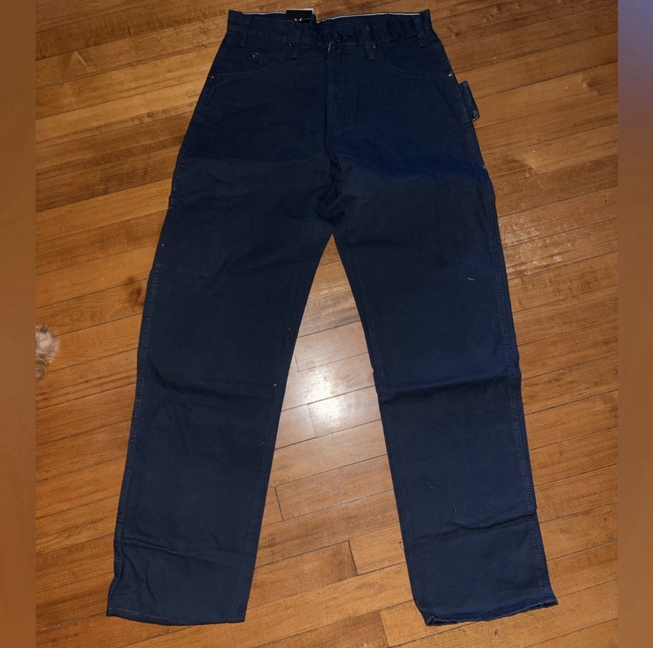 Dickies Carpenter Jeans Relaxed Fit Straight Leg Navy Blue Hammer Loop