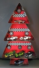 Original Galvanized Metal Christmas Tree With Diecast Ford GTs