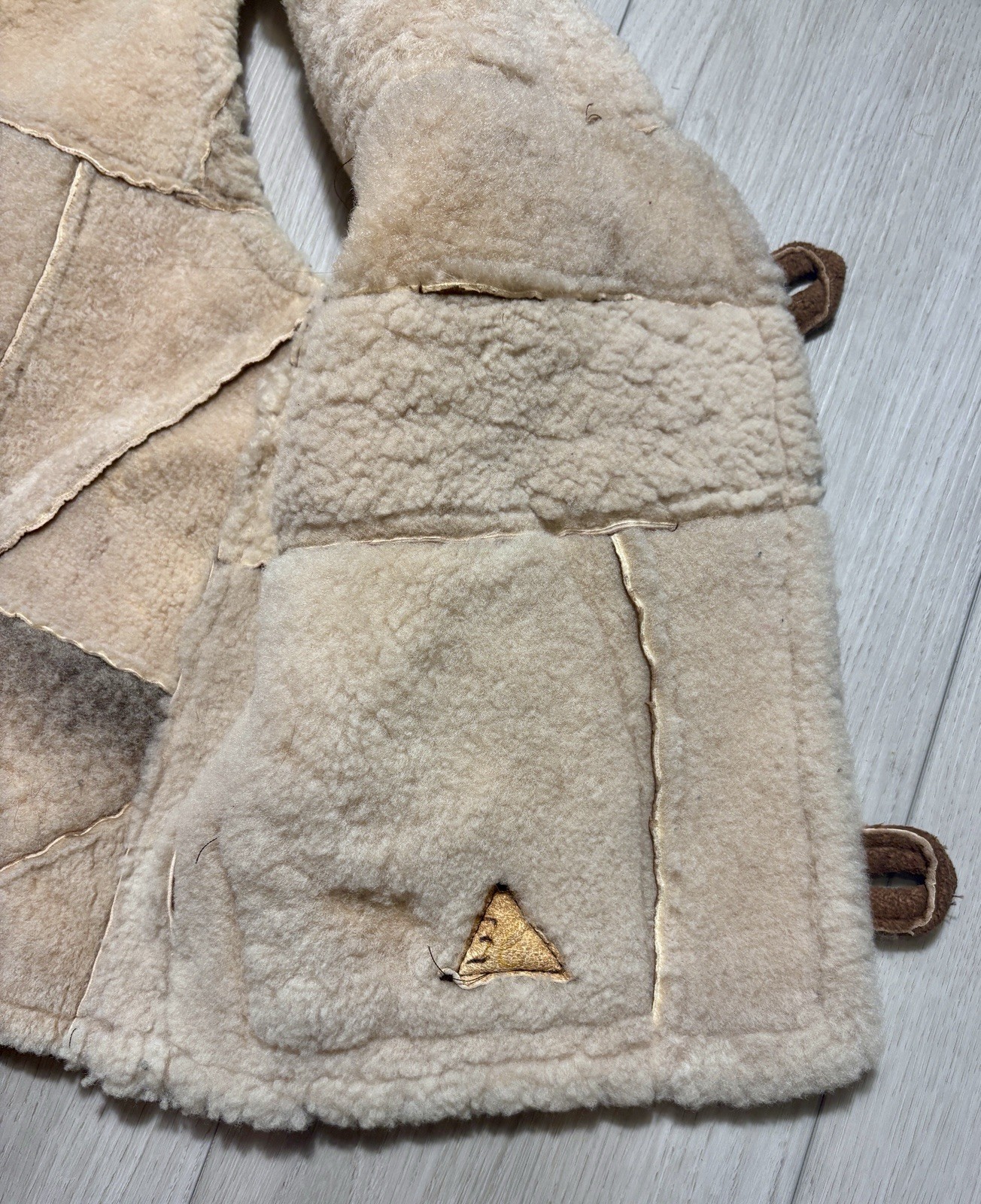 Vintage 70s Shearling Patchwork Vest Western Ranc… - image 5