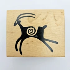 INDIGENOUS STYLE ANTELOPE PSX Designs Rubber Stamp F1928 Animal Cave Draw c555