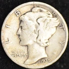 1935-S FINE Mercury Dime, 90% Silver