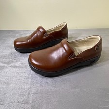 Alegria Keli Professional Leather Nursing Clogs Brown Slip Resistant Shoes 39