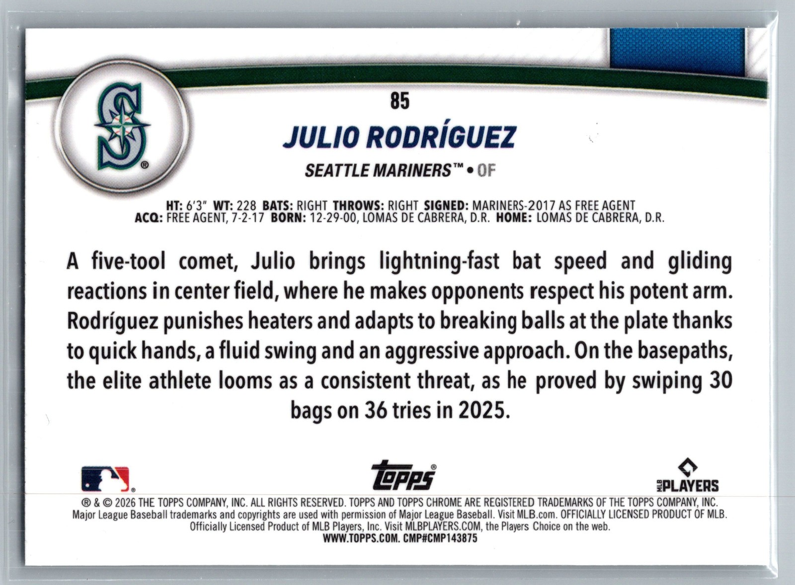 2026 Topps Series 2 - Flagship Collection Chrome Julio Rodriguez #85 | eBay